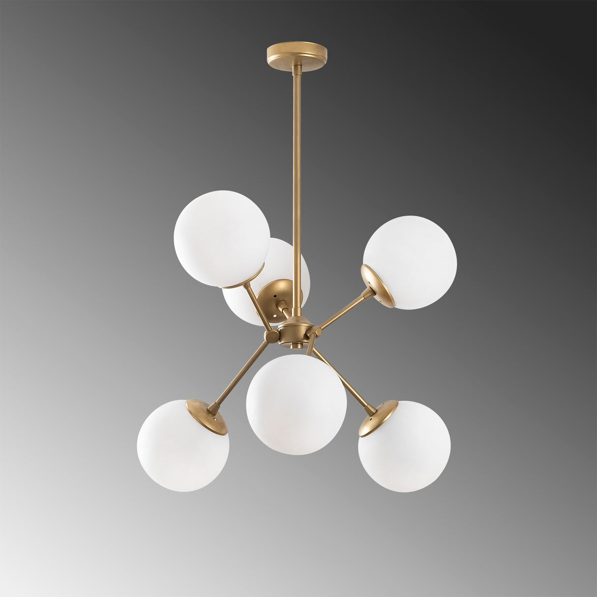 Chandelier 6-light Gold Glass Sereno 