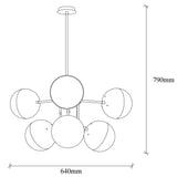 Chandelier 10-light Bronze-colored Glass Carina 