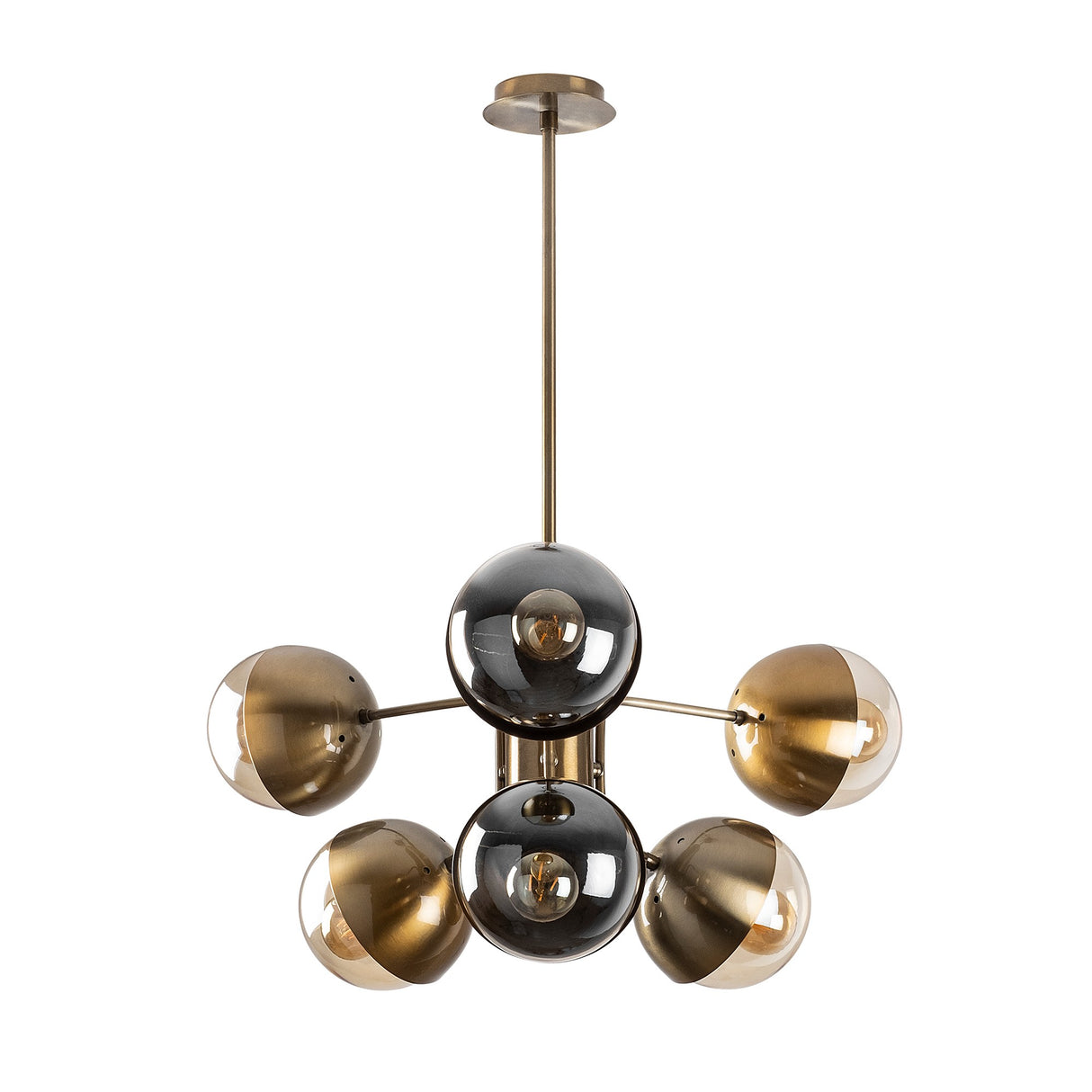 Chandelier 10-light Bronze-colored Glass Carina 