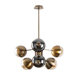 Chandelier 10-light Bronze-colored Glass Carina 