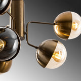 Chandelier 10-light Bronze-colored Glass Carina 