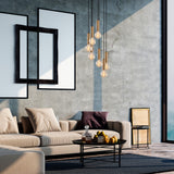 7-light Pendant Lamp Tiered Bronze-colored Metal Scarlet 
