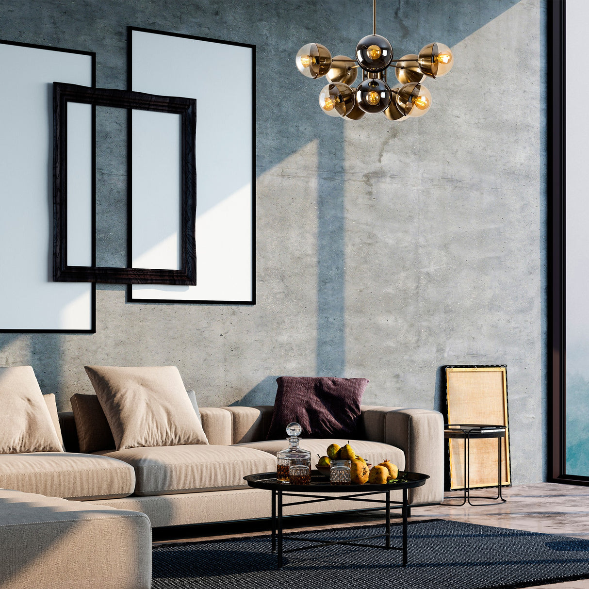 Bronze Glass Pendant Lamp Carina 