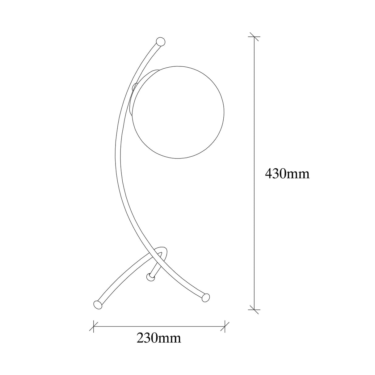 Table lamp Black White Glass Nightstrike 
