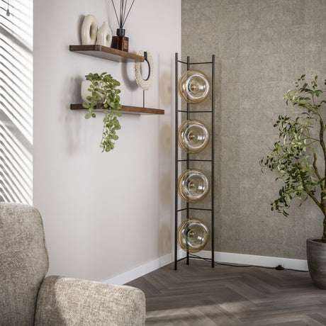 Vloerlamp Sola 4-lichts Amber Glas 168 cm