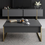 Rectangular Coffee Table Anthracite Luxe 90x60 - Gold Frame