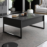 Rectangular Coffee Table Anthracite Luxe 90x60 - Black Frame