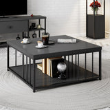 Square Coffee Table Anthracite Zenn 90x90 - Black Frame