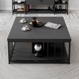 Square Coffee Table Anthracite Zenn 90x90 - Black Frame