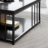 Square Coffee Table Anthracite Zenn 90x90 - Black Frame