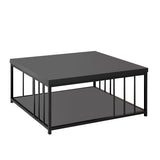 Square Coffee Table Anthracite Zenn 90x90 - Black Frame