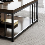 Square Coffee Table Walnut Zenn 90x90 - Black Frame