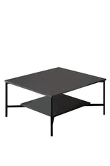 Square Coffee Table Anthracite Black Line 80x80 - Black Frame