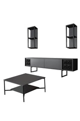 Furniture Set Anthracite-Black - Black Line - Coffee Table + TV Furniture