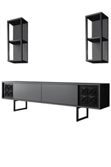 Furniture Set Anthracite-Black - Black Line - Coffee Table + TV Furniture