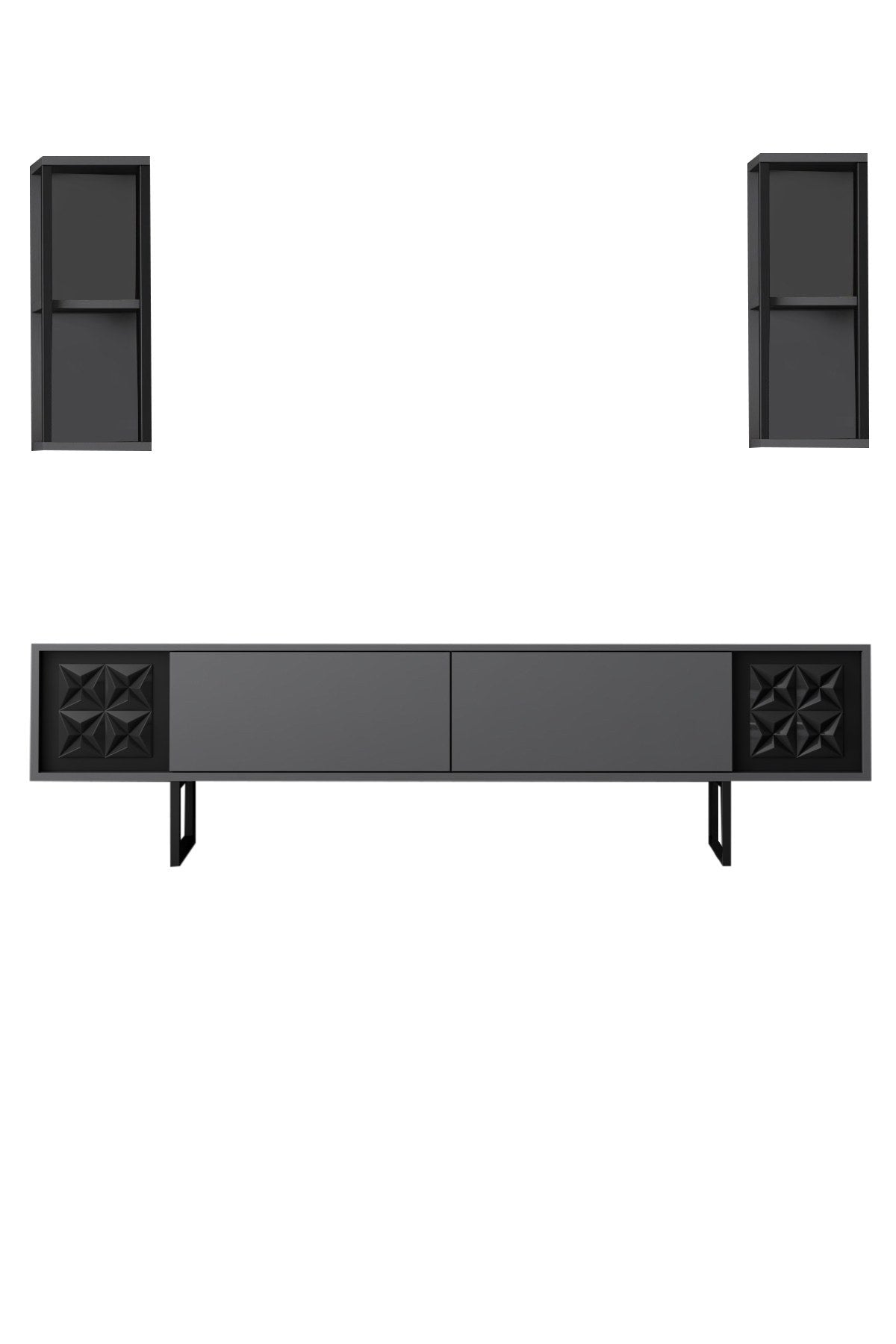 Furniture Set Anthracite-Black - Black Line - Coffee Table + TV Furniture