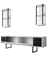 Furniture Set White-Black - Black Line - Coffee Table + TV Furniture