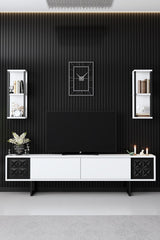 Furniture Set White-Black - Black Line - Coffee Table + TV Furniture
