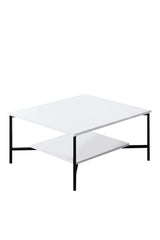 Furniture Set White-Black - Chrome Line - Coffee Table + TV Furniture