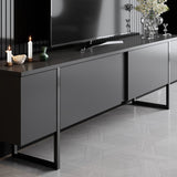 Meubelsets - Meubelset Antraciet Luxe - Salontafel + TV Meubel - Zwart Frame - Dimehouse