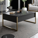 Meubelsets - Meubelset Antraciet Luxe - Salontafel + TV Meubel - Gouden Frame - Dimehouse
