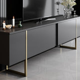 Meubelsets - Meubelset Antraciet Luxe - Salontafel + TV Meubel - Gouden Frame - Dimehouse