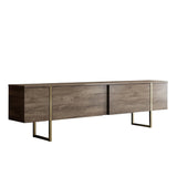 Furniture Set Walnut Luxe - Coffee Table + TV Cabinet - Golden Frame