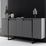 Modern Sideboard Anthracite Luxury 160x80x35 - Black Frame 