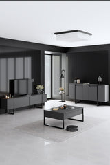 Modern Sideboard Anthracite Luxury 160x80x35 - Black Frame 