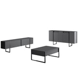 Modern Sideboard Anthracite Luxury 160x80x35 - Black Frame 