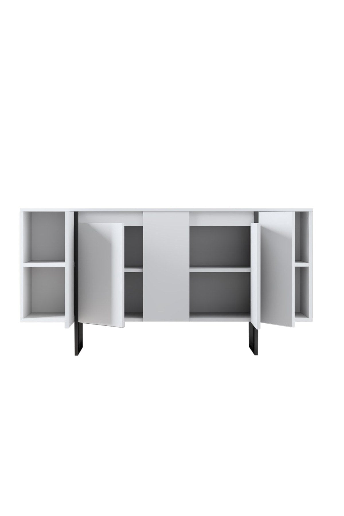 Modern Dresser White Luxury 160x80x35 - Black Frame