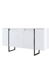 Modern Dresser White Luxury 160x80x35 - Black Frame