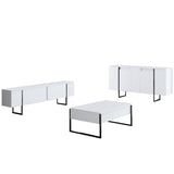Modern Dresser White Luxury 160x80x35 - Black Frame