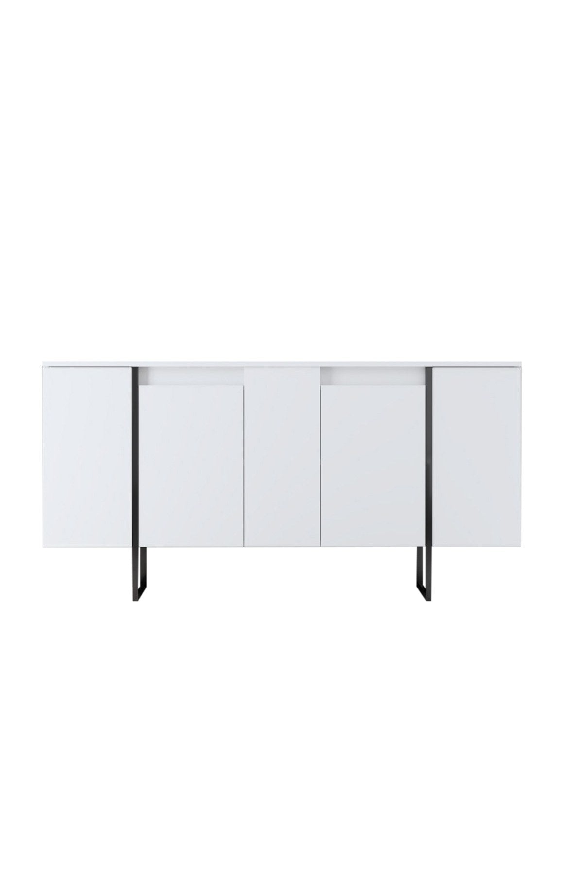 Modern Dresser White Luxury 160x80x35 - Black Frame