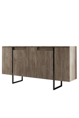 Modern sideboard Walnut Luxe 160x80x35 - Black frame