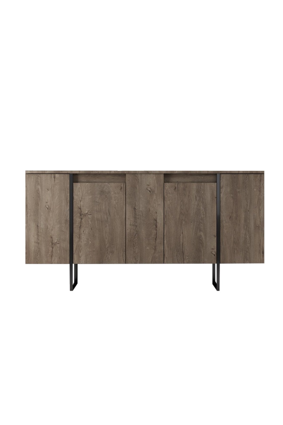 Modern sideboard Walnut Luxe 160x80x35 - Black frame
