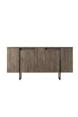 Modern sideboard Walnut Luxe 160x80x35 - Black frame
