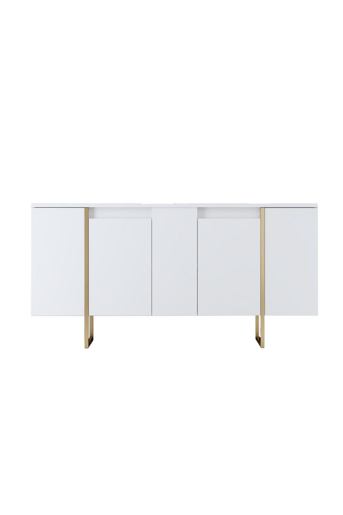 Modern Dresser White Luxury 160x80x35 - Gold Frame