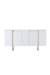 Modern Dresser White Luxury 160x80x35 - Gold Frame
