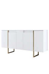 Modern Dresser White Luxury 160x80x35 - Gold Frame
