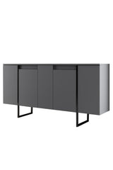 Furniture Set Anthracite Luxe - Coffee Table + TV Cabinet + Dresser - Black Frame