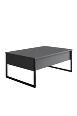 Furniture Set Anthracite Luxe - Coffee Table + TV Cabinet + Dresser - Black Frame
