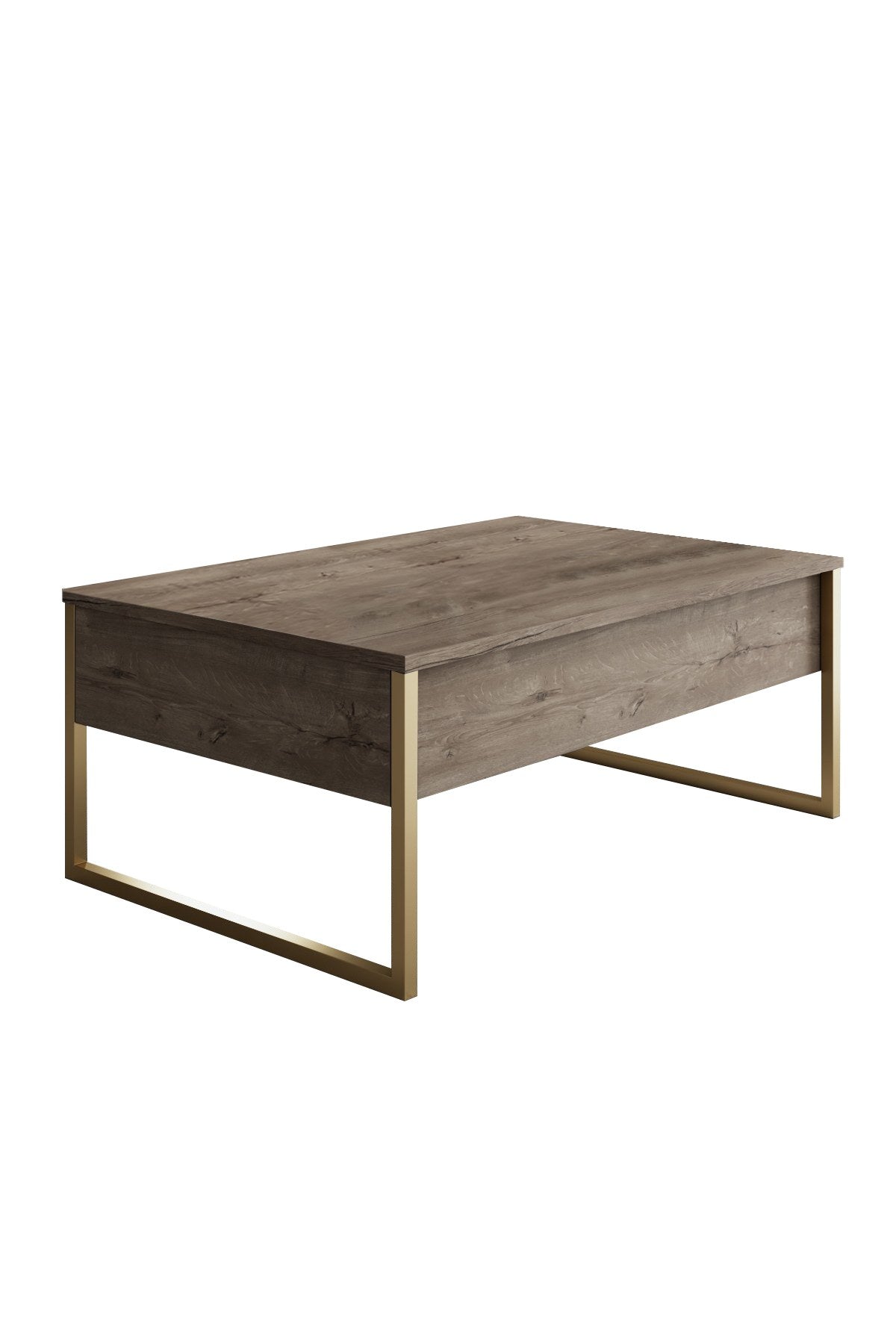 Furniture set Walnut Luxe - Coffee table + TV cabinet + sideboard - Gold frame