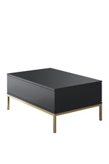 Furniture Set Anthracite Lord - Coffee Table + TV Cabinet + Dresser - Golden Frame