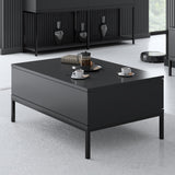 Rectangular Coffee Table Anthracite Lord 90x60 - Black Frame