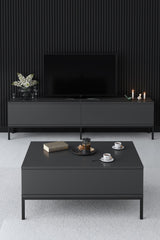Rectangular Coffee Table Anthracite Lord 90x60 - Black Frame