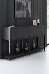 Furniture Set Anthracite Lord - Coffee Table + TV Furniture + Dressoir - Black Frame