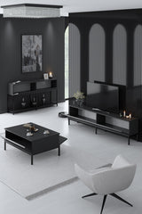 Furniture Set Anthracite Lord - Coffee Table + TV Furniture + Dressoir - Black Frame