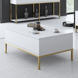 Rectangular Coffee Table White Lord 90x60 - Gold Frame