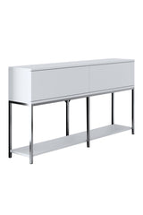 White Lord Furniture Set - Coffee Table + TV Furniture + Sideboard - Silver Frame 